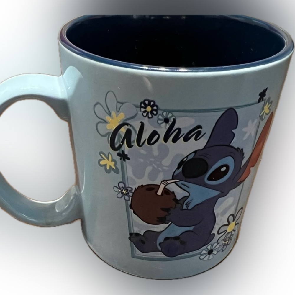 Disney Stitch “ALOHA”  Blue Coffee Mug